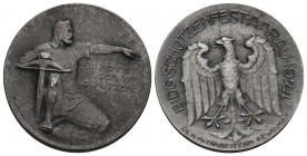 Aarau 1924 Eid. Schützenfest Silber m12,9g selten 27mm Ri: 44c mit Schrift unzirkuliert