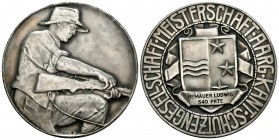 Aargau O.J Kantonales Schützenfest Silber 50mm 50,4g Ri: 62a vorzüglich