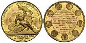 Basel 1844 Schützenmedaille Bronce Vergoldet 38mm Ri: 87c vz-unzirkuliert