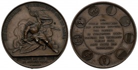 Basel 1844 Schützenmedaille in Bronce Freischiessen 38mm Ri: 87e vz-unz