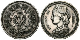 Basel 1879 Schützenmedaille Silber Tir Federal 42,4g 48mm Ri: 106a unzirkuliert RRR