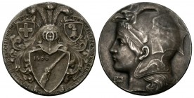 Basel 1909 Freischessen Silber Medaille 12,56g Ri: 132b vorzüglich