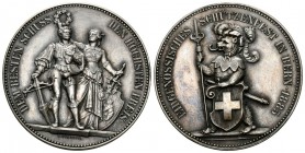 Bern 1885 Eidg. Schützenfest Silber 40mm Ri: 200b FDC