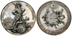 Burgdorf 1891 Schützenmedaille Silber Ri: 215a 37,1g selten FDC