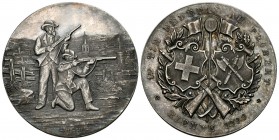Biel 1899 Schützenmedaille Silber 29,9g Ri: 238a unzirkuliert