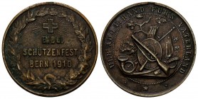 Bern 1910 Schützenfest Medaille Bronce Ri: 267a vorzüglich