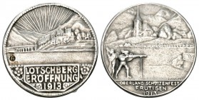 Frutigen 1913 Oberland Schützenfest Silber 10g Ri: 274a vorzüglich