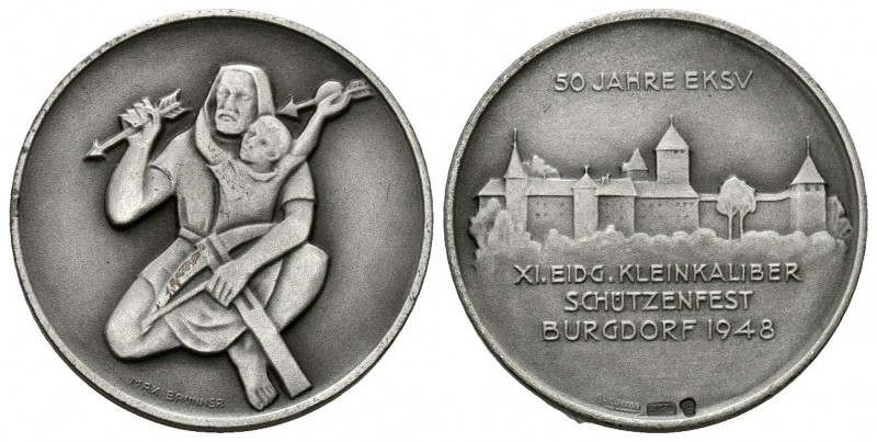 Burgdorf 1948 Eid. Klein Kaliberschiessen Silber 8,8g selten Ri: 348a unzirkulie...