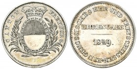 Fribourg 1829 Schützenmedaille Silber 22,5g original Prägung Ri: 400c vorzüglich