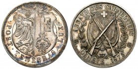 Genf 1875 Schütenmedaille Silber Ri: 600a 25,3g unzirkuliert