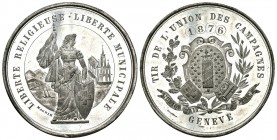 Genf 1867 Schpützenmedaille WM nur 75 Stück mgeprägt Ri: 606b FDC Prooflike