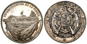 Genf 1881 Schützenmedaille Silber 38g Ri: 618b selten fast unzirkuliert