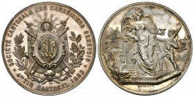 Genf 1882 Schützenmedaille Silber Ri: 619a Nur 18 Stück geprägt 31,5g silber fast unzirkuliert