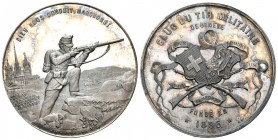 Genf 1886 Schützenmedaille Silber 31,12g Ri: 796a s.selten FDC