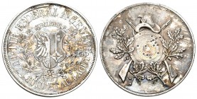 Genf 1887 Schützenmedaille Silber 33mm 15g selten Ri: 643 im Katalog Richter nicht aufgeführt in Silber FDC