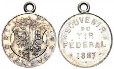 Genf 1887 Schützenmedaille Silber 9,3g Ri: 654 in Silber nicht gelistet unzirkuliert