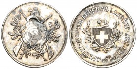 Genf 1887 Tir federal Silber 14,8g selten Ri: 644a RRR FDC