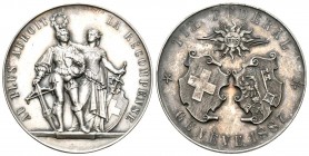 Genf 1887 Tir Federal Silber 24,9g sehr selten Ri: 654b unzirkuliert