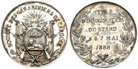 Carouge 1888 Tir Federal Silber sehr selten 38,6g Ri: 667b unz