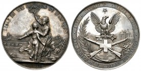 Genf 1893 Schützenmedaille Silber 38,5g Ri: 679b Nur 50 Stück geprägt unzirkuliert