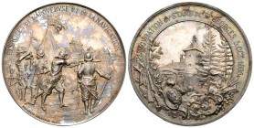 Genf 1895 Schützemedaille Silber sehr selten 47,5g Ri: 687b fast unzirkuliert