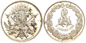 Genf 1896 Schützenfest Medaille Silber 43mm Ri. 697a 38,4g FDC