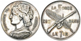 Genf O.J um 1887 Schützenmedaille Silber 24,9g selten Ri: 792a unzirkuliert
