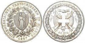 Glarus 1847 40 Batzen Silber 29,6g selten Ri: 803a vorzüglich