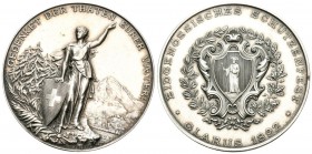Glarus 1892 Schützenmedaille Silber 38,9 Ri: 808b FDC