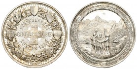 Luzern 1889 Schützenmedaille Silber 33,8g s.selten Ri: 876a FDC