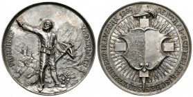 Luzern 1889 Schützenfest Medaille in Silber 38,7g selten Ri: 887a vorzüglich