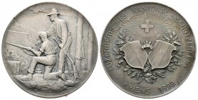 Luzern 1899 Schützenmedaille Silber 18,6g s.selten Ri: 878a unzirkuliert
