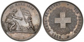 La Chaux de Fonds 1863 Tir Federal Bronce Ri: 945c unzirkuliert