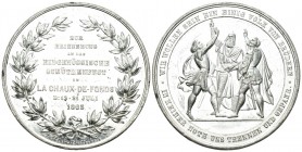 La Chaux de Foinds 1863 Tir Federal WM Medaille 52mm Ri: 947b vorzüglich
