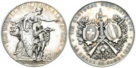 La Chaux de Fonds 1886 Tir Cantonal Silber 35,9g selten Ri: 951a unzirkuliert