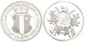 Neuchatel 1892 Schützenfest Silber 14,7g selten Ri: 961a FDC