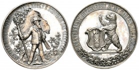St.Gallen 1895 Schützenmedaille Silber 41,2g selten Ri: 1168a FDC