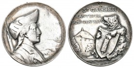 Gossau 1910 Kant. Schützenfest Silber 10,7g Kratzer Ri: 1183a vorzüglich