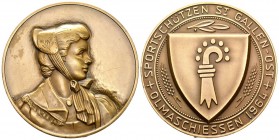 St.Gallen 1964 Olma Schiessen Bronce 50mm Ri: fehlt unzirkuliert