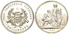 Bellinzona 1882 Schützenmedaille in Silber 36,4g s.selten RRR Ri: 1372a FDC