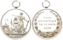 Tessin 1888 Blenio Tiro Distrettuale Silber 36,17g Prachtexemplar Ri: 1393a fst FDC