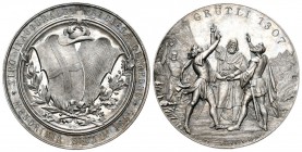 Mendrisio 1807 Schützenmedaille Silber Ri: 1400b 37,8g selten FDC