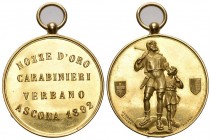 Ascona 1892 Goldmedaille Schützenfest 9,7g s.selten Ri: 1402a FDC