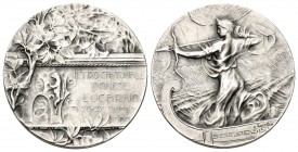 Locarno 1909 Tiro Cantonale Silber 28mm 13,2g Ri: 1443b bis unzirkuliert
