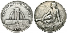 Bellinzona 1929 Tiro Federale Silber 50g 50mm Ri: 1465a vorzüglich 200