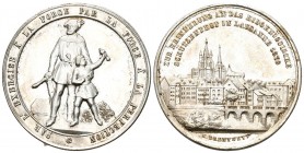 Lausanne 1876 Schützenfest in Silber 23,7g Ri: 1564a bis unzirkuliert