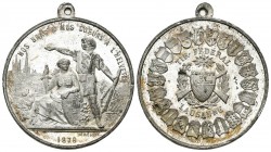 Lausanne 1876 Tir Federal Zinnmedaille Ri: 1569a vorzüglich