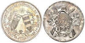 Morges 1881 Tir Cantonal Silber 14,8g Selten Ri: 1585a fast FDC