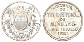 Morges 18914 Tir Cantonal Silber 24mm RI: 1589a 4,4g FDC