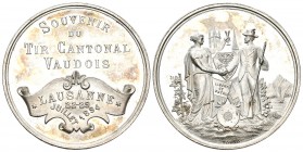 Lausanne 1894 Tir Cantonal Silber 39mm Ri: 1590a 12 Exemplare FDC 21,8g FDC